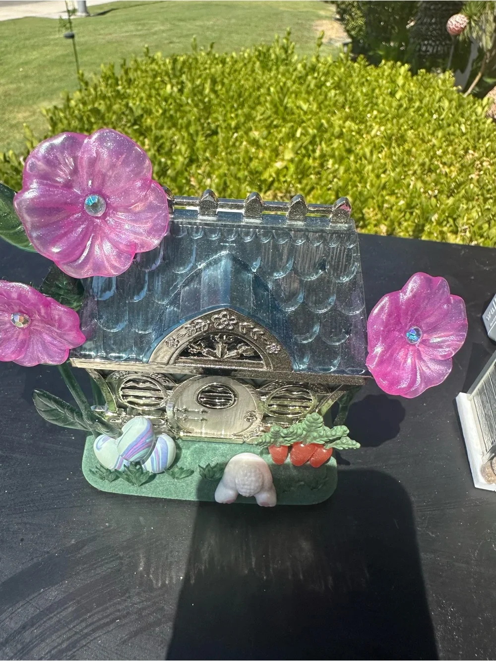 Whimsical Miniature Garden House Figurines - Pink & Mint